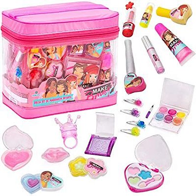 Kit de Maquiagem Infantil com Maleta Necessaire MakeBrinq MK03 - Polibrinq