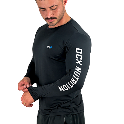 CAMISA UV MANGA LONGA (PRETA) - DCX NUTRITION