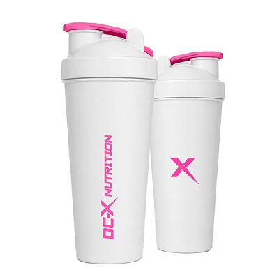 Coqueteleira Branca e Rosa DCX Nutrition | Shakeira Esportiva