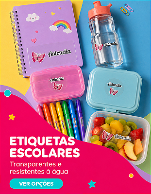 Etiquetas escolares transparentes