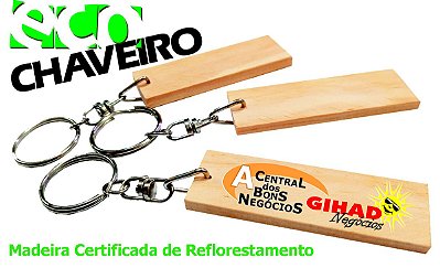Kits Chaveiro de Madeira Ecológica para Brindes Presentes Artesanato ECO CHAVEIRO
