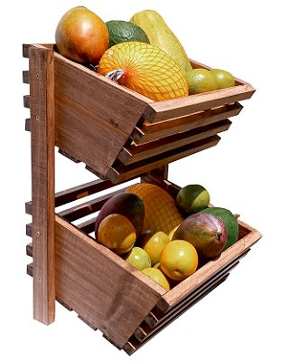 FRUTEIRA MESA BALCÃO QUITANDA em MADEIRA - Modelo 2 Andares Balcão