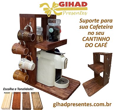 Suporte para Cafeteira - Pequena - Pigmentação Imbúia