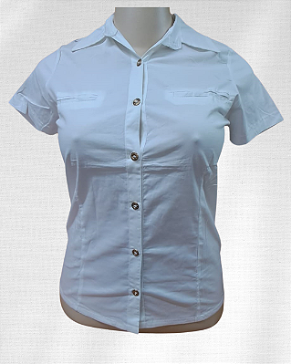 Camisa manga curta de tricoline com elastano - Ref 51.91