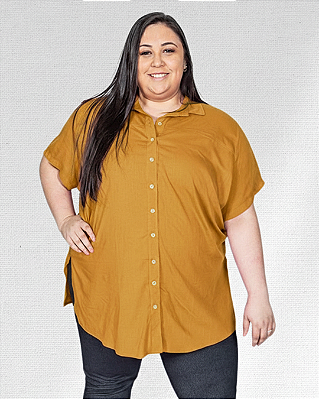 Camisa Alongada de Viscolinho - Ref 72.200