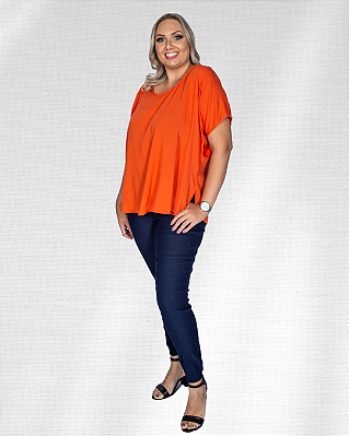 Blusa de viscolinho com manga japonesa e gota nas costas - Ref 72.70