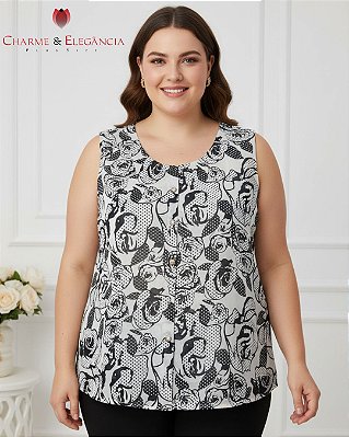 Blusa Estampada em Chiffon - Ref 52.42