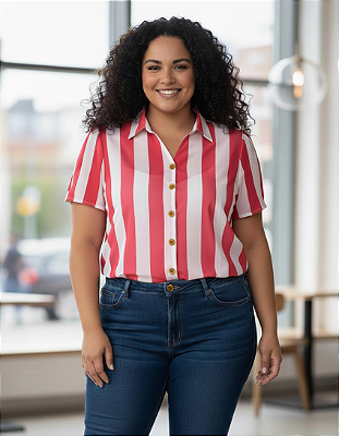 Camisa Feminina Listrada - Ref 52.35