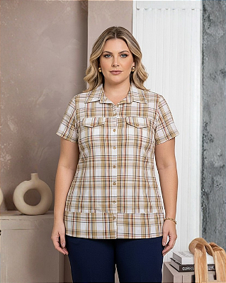 Camisa de Tricoline com Elastano - Ref 52.57
