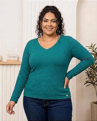 Blusa Feminina de Malha Canelada Confort - Ref 77.15