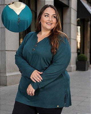 Blusa Vest Legging de Viscocrepe com Botões no Decote - Ref 77.22