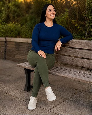 Calça Feminina Legging de Malha Veludo Canelado - Ref 77.130