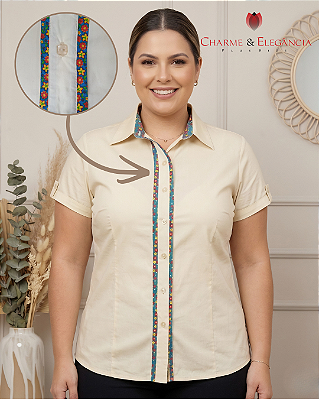 Camisa Básica de Tricoline com Elastano - Ref 53.04