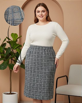 Saia Feminina de Malha Jacquard - Ref 00.14