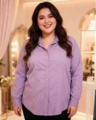 Camisa Feminina Tradicional De Tricoline Ibiza Com Elastano Ref 71.202