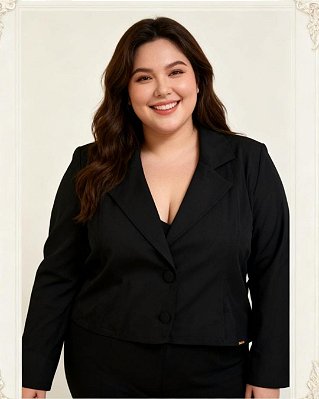 Blazer Feminino Curto De Tecido Alfaiataria Spada - Ref 74.426