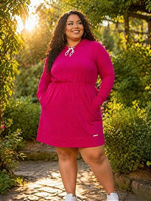 Vestido Feminino Curto De Moletinho Soft Com Capuz Ref 75.301