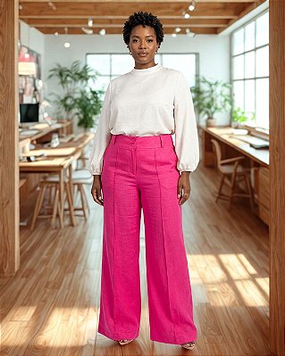 Calça Wide Leg De Tecido Alfaiataria Premium - Ref 71.105