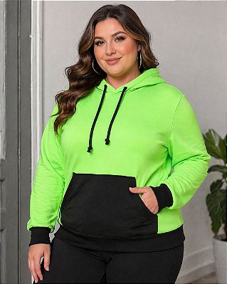 Blusão Feminino de Moletom Três Cabos Estilo Canguru - Ref 73.47