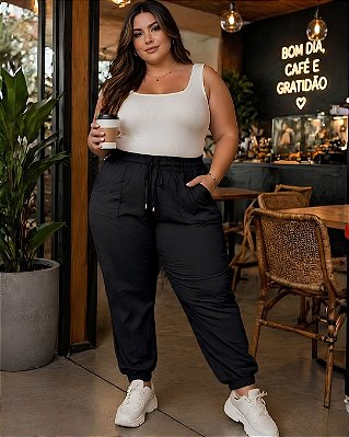 Calça Feminina de Malha Viscocrepe com Punho - Ref 75.137