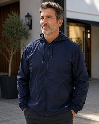 Jaqueta Masculina de Tecido Corta Vento Lisa e Forrada - Ref 37.404