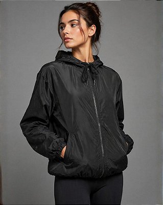 Jaqueta Feminina Corta Vento Forrada, com Touca e Bolso Canguru - Ref 73.802