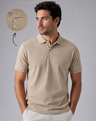 Camiseta Masc. Pólo de Malha Piquet Trabalhado - Ref. 38.13