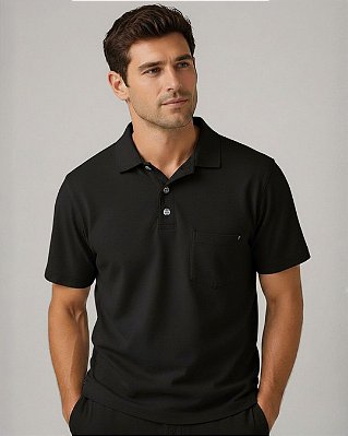 Camiseta Pólo Masculina Manga Curta Com Bolso, Malha Piquet PV Ref 38.20