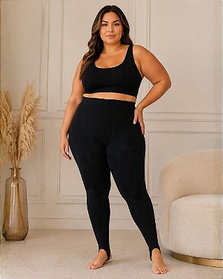 Calça Fem. de Malha Body Fit, Estilo Legging com Detalhe de Pézinho - Ref 76.102
