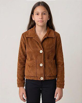 Jaqueta Curta Fem. Infantil de Malha Dublada Veludo - Ref 77.419T