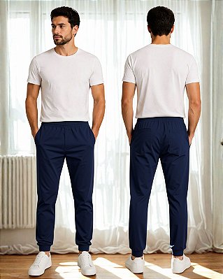 Calça de Moletom Três Cabos Confort com Bolso Faca e Punho -Ref 38.107