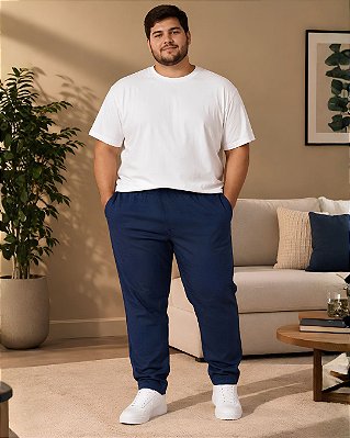 Calça Masc. Tradicional de Malha Double com Perna Reta - Ref 38.101