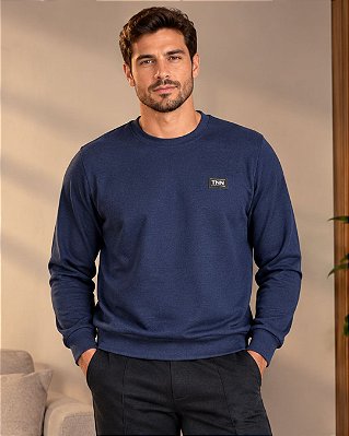 Blusão Masculino de Malha Double com Gola Careca - Ref 36.23