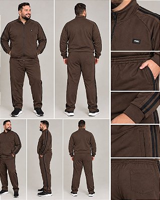 Conjunto Masculino de Malha Double com Viés na Lateral - Ref 38.701