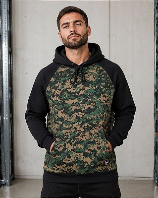 Blusão Canguru Masculino Camuflado com Manga Raglan - Ref 30.00