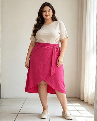 Saia Feminina de Tecido Air Flow com Detalhe Transpassado - Ref 74.526