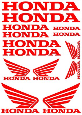Cartela de Adesivos Honda + Asas