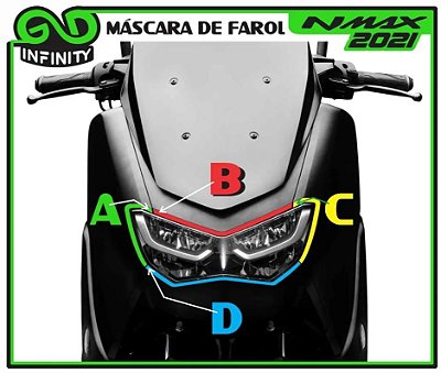 Kit Adesivo Máscara De Farol Nmax 2021 (Cor Única)