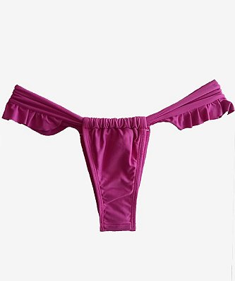 Biquíni Calcinha Fio Cortininha com Babados Rosa Pink