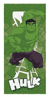 Toalha Felpuda Banho Hulk Lepper  60 x 1,20 m