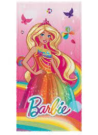 Toalha Felpuda Banho Barbie Reino do Arco-íris Lepper 60 x 1,20 m