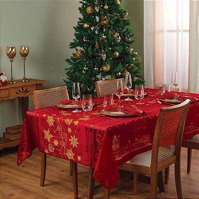 Toalha de Mesa Renda Natal Retangular 1,55x 2,50cm Lepper