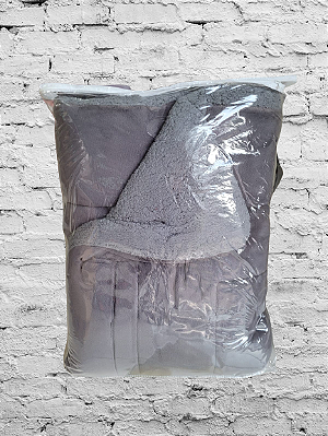 Coberdrom Casal Fleece Liso Ovelhinha Cinza Chumbo 2,20 x 2,40m