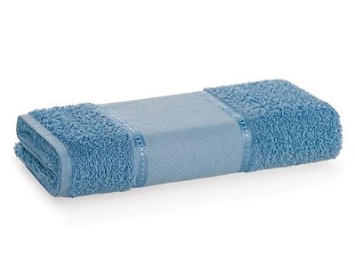 Toalha Lavabo Ponto Russo para Bordar Azul 28 x 50cm
