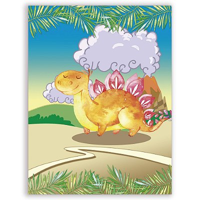 Capa Faixa Lateral Sublimado - Dinossauro Cute Aquarela