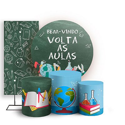 KIT Redondo Trio e Faixa - Volta as Aulas - Sublimado 3D
