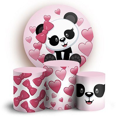 KIT Redondo e Trio - Panda Cute - Sublimado 3D