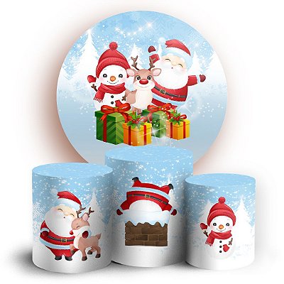 KIT Redondo e Trio - Ano Novo Natal - Sublimado 3D