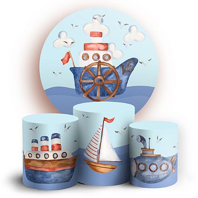 KIT Redondo e Trio - Barquinho  - Sublimado 3D