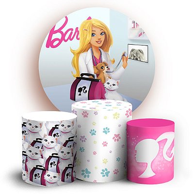 KIT Redondo e Trio - Barbie Veterinária - Sublimado 3D